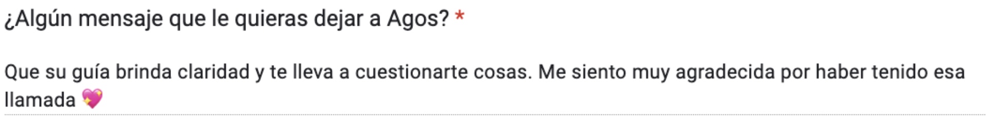 Testimonio: “Que su guía brinda claridad y te lleva a cuestionarte cosas. Me siento muy agradecida por haber tenido esa llamada.”